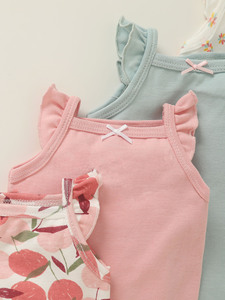 Ensemble 3 pièces en coton doux pour bébé, plusieurs options d'impression de couleurs, barboteuse <span class=keywords><strong>polo</strong></span> pour nourrissons - Product Image 3
