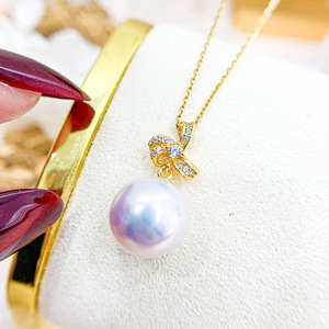 Colgante de Plata S925 con Cuentas Redondas de 7-8mm, Collar de Jade DIY de Moda y Accesorios, Base Vacía 30802 - Product Image 4