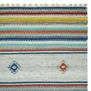 Tapis Kilim en Laine Faite Main Haute Densité - Tapis de Salon de Luxe Anti-Bactérien Antidérapant Couleur Unie à Poil Plat Design Moderne - Product Image 3