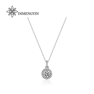 Gioielli Raffinati, Collana in Argento Sterling 925 Placcato Rodio/Platino con Moissanite 1CT, Catena per Clavicola Regolabile Stile Coreano per Donne - Product Image 1