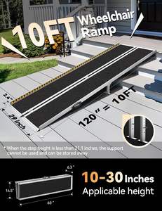 <span class=keywords><strong>Rampe</strong></span> d'accès portable pour fauteuil roulant de 1,2 m avec pieds de <span class=keywords><strong>support</strong></span>, <span class=keywords><strong>rampe</strong></span> pliable pour seuils de porte, escaliers et entrées de maison - Product Image 2
