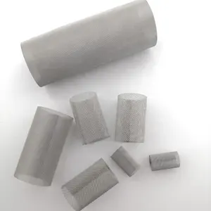 Pantalla de cilindro redondo de acero inoxidable, 5, 25, 50, 100, 150 micras, tubos de filtro de malla de alambre