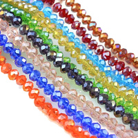 BOBOHOO Cuentas Sueltas de Alta Calidad Populares de 4/6/8mm, Cuentas de Cristal Facetadas AB, Cuentas de Vidrio Rondelle para Pendientes de Aro y Pulseras