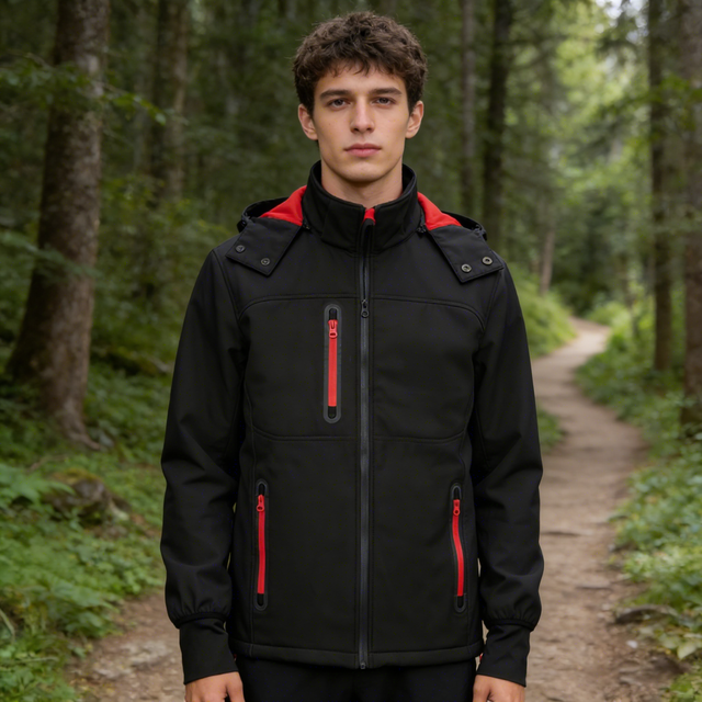 High Quality Men's Autumn Outdoor Hooded Windproof Waterproof Breathable Technical Shell Jackets Zipper Closure Mountaineering