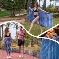 Hot Selling 100% Cotton Striped Beach Towel Summer Travel Blanket High Absorbent Quick Dry Sand Printed Logo Woven Home Bath