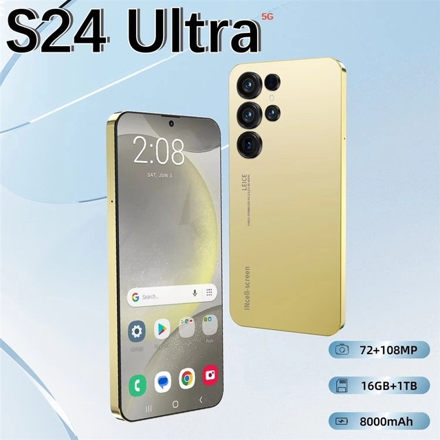 Budget Edition 2026 Phones S24 ultra 5G Smartphones for 16GB+1TB 5G Dual SIM Cellphone 6.7 Inch Full Screen Mobile Phone