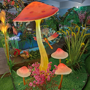 TOPREX fantasia fungo in resina ha portato luci notturne Decorative da giardino per la scena della foresta di fiabe decorazione romantica di nozze - Product Image 1
