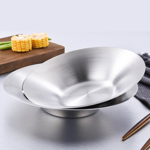 Tazón de Acero Inoxidable para Ensaladas, Frutas y Fideos, Plato Redondo en Forma de V para Servir Pasta y Postres, para Restaurantes, Hogares, Bodas y Servicios de <span class=keywords><strong>Catering</strong></span> - Product Image 1