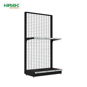 Estantería de Malla Metálica Negra para Supermercado, Estante de Exhibición de 3 Niveles, Estantería Góndola para Tienda de Abarrotes - Product Image 6