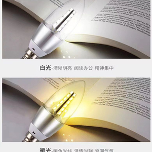 หลอดไฟ LED รูปทรงเทียน ขั้ว E14 ชิป SMD2835 แสงวอร์มไวท์ 2700K ตัวหลอดอะลูมิเนียม อายุการใช้งาน 25000 ชั่วโมง ใช้ไฟ AC 220V สำหรับใช้ในบ้าน - Product Image 2