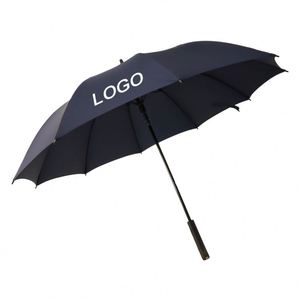 Parapluie de golf promotionnel avec logo personnalisé, housse imperméable noire en EVA, poignée longue semi-automatique, tissu pongé 190T - Product Image 1