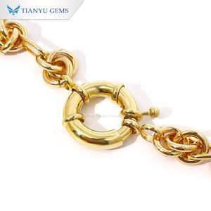 Tianyu <b>Gold</b>-Plated Knot Luxury Necklace with Clasp - Trendy Hip-Hop Style Party Necklace for <b>Men</b> and Women - Product Image 2