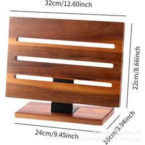 Porte-couteaux en bois pour l'international, bloc à couteaux magnétique de cuisine, support de rangement pour couteaux en bois d'acacia, magnétique double face pour cuisine - Product Image 4