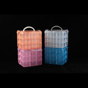 Multifunctional Three Layer Transparent Plastic Storage <b>Box</b> 18 Compartment Portable Cosmetic Case For Home Jewelry Organizers - Product Image 2