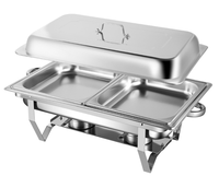 Meilleures ventes TaiDing 11L Réchaud de buffet à gaz en acier inoxydable argenté avec couvercle pour hôtels, restaurants et buffets