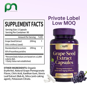 OEM Grape Seed Extract Capsules 200mg Vegan Herbal Antioxidant Polyphenol Supplement Skin Elasticity Cardiovascular Wellness - Product Image 2