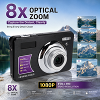 Appareil photo numérique à bas prix avec zoom optique 8x, résolution 1080p pour l'enregistrement vidéo, double caméra avec capteur CMOS 18MP