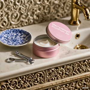 Merrynewon Customised Wholesale Eco-friendly <b>Aluminum</b> Jars Screw Cap Face Cream Skin Care Cosmetic Packaging Custom Size Color - Product Image 4
