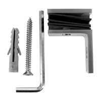 Clip en laiton massif pour porte en verre sans cadre - Connecteur mural à 90 degrés pour panneau en verre trempé de salle de douche (6-12 mm)