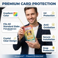 HCT – Protection antichoc transparente en TPU durable à dégradé pour cartes à collectionner gradées TCG, protection pour cartes PSA