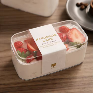 กล่องพลาสติกใสทรงสี่เหลี่ยมสำหรับใส่คุกกี้ ทีรามิสุ เค้ก ขนมหวานทำมือ - Product Image 5