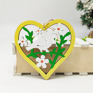 Wooden <b>Easter</b> Bunny <b>Ornament</b> Rabbit Shape Handmade Laser Carving Indoor Decor <b>Easter</b> Decoration - Product Image 4