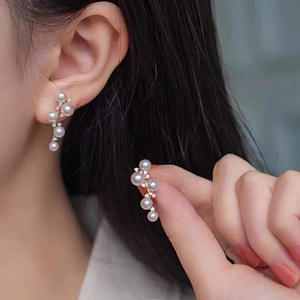 Boucles d'oreilles en argent S925 avec perles DIY pour femmes, perles de 2-3 mm et supports creux 21842 pour plusieurs perles 21842 - Product Image 2