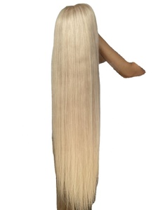 Perruque de luxe sans colle HD Full Lace Perruque 613 blonde cheveux humains vierges raides de bonne qualité pour femmes blanches - Product Image 2