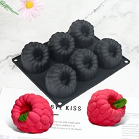 Moldes de Silicona para Pasteles de Mousse de Frambuesa Grandes y Pequeños, Moldes para Helados de Fruta de Frambuesa, Moldes para Hornear Postres, Moldes para Chocolate