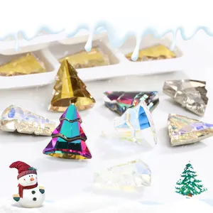 Xichuan Christmas tree shaped crystal stone high quality k9 glass jewelry making nail art supplies DIY accessories rhinestones