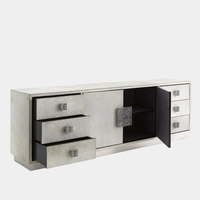 Buffet de salon gris clair brillant style nordique, armoires de rangement en bois de luxe, commodes modernes pour chambre à coucher, commodes de luxe