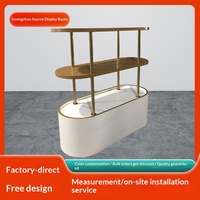 Vitrine de présentation personnalisée en acier inoxydable pour pain, gâteaux et desserts, étagère îlot incurvée double face multi-niveaux avec éclairage LED, écologique