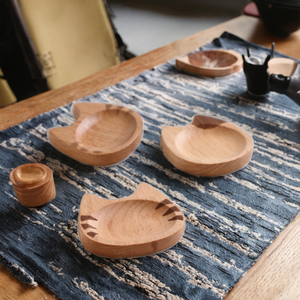 Assiette en bois écologique personnalisable en forme de chat mignon pour collations et cadeaux - Vente en gros - Product Image 3