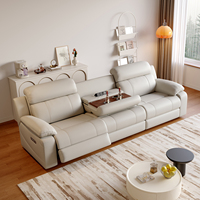 Canapé inclinable électrique 3 places gris clair en cuir, fonction zéro mur, mobilier de salon, canapé home cinéma, approvisionnement direct usine