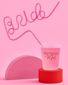 Diamond Ring Creative Word Straw, Bride Letter English LOGO Letter Design Straw - Product Image 2