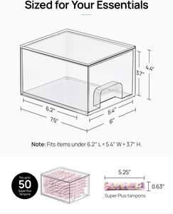 Clear Stackable <b>Storage</b> <b>Drawers</b> Plastic box Makeup <b>Storage</b> boxes - Product Image 2