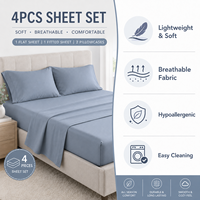 Parure de draps personnalisée en microfibre douce 4 pièces, directement de l'usine, avec support de vente en gros