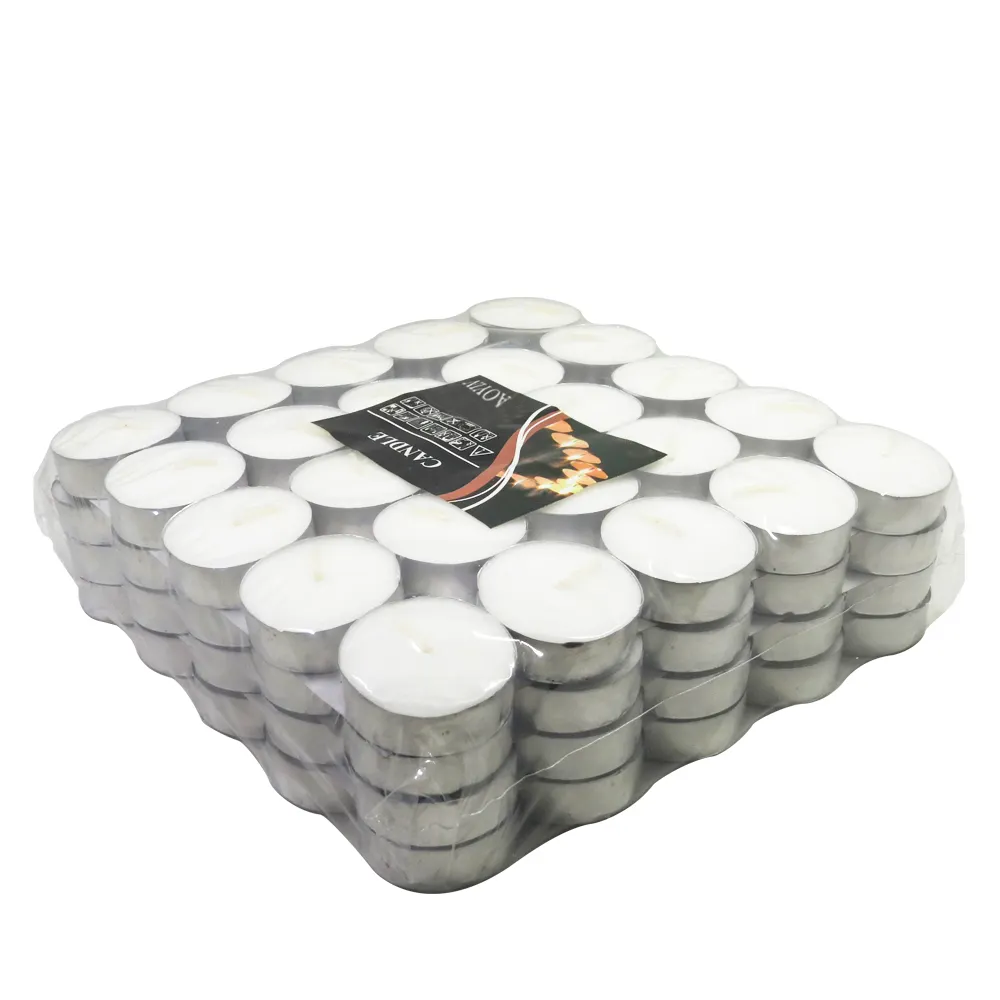 Factory supply 100 pack unscented paraffin wax tea light candle