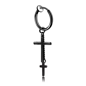 Pendientes de Clip Cruzados de Aleación de Zinc y Acero, Sin Perforación, Estilo Hip-Hop, Joyería de Moda - Product Image 2