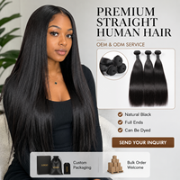 Cheveux humains vierges non traités doublement étirés, cuticules alignées, cheveux vietnamiens, philippins, indiens, lisses comme des baguettes, en paquet