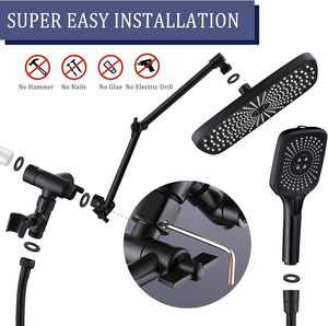 رأس رأس دش/مطر 12 بوصة ضغط عالي مع رأس 4 وظائف وتوجيه 3 اتجاهات - Product Image 3