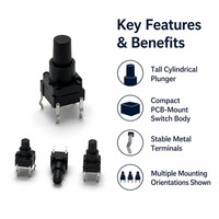 Vente directe usine TC-6619HT Interrupteur tactile SMD 6x6 étanche IP67 haute température 50mA 12V DC 100 Mégohms RoHS