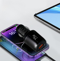 Chargeur de voiture 75W PD45W Type C QC3.0 USB double port, adaptateur de charge rapide pour téléphone portable, iPhone, Samsung, ordinateur portable