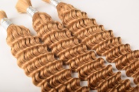 Extensions de cheveux Muqisi, cheveux vierges brésiliens, vague profonde, tissage à la main, double trame, extrémités doublement tirées, toutes les couleurs, emballage en PVC