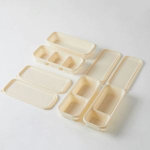 Contenants alimentaires jetables biodégradables écologiques en amidon de maïs blancs 20,3 cm pour la restauration à emporter - Product Image 2