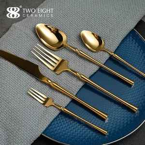 Juego de Cubiertos de color dorado de calidad estándar, el mejor juego de cuchara de latón pulido, cuchillo, tenedor, cuchara, mesa de Hotel de cinco estrellas, uso de diseño moderno - Product Image 6