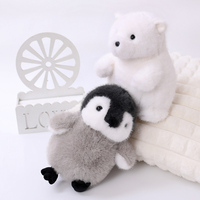 Ours blanc créatif ours polaire en peluche poupée câlin gris pingouin en peluche simulation d'animaux polaires pingouin en peluche jouet