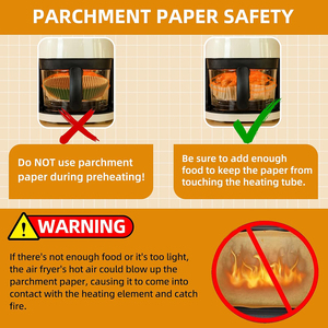 100 unidades de papel de horno apto para freidoras de aire, papel para cocinar saludable, compatible con freidoras de aire, papel impermeable para freidoras de aire - Product Image 6