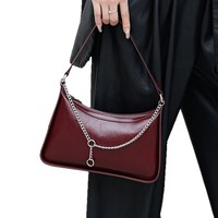 Sac à main en cuir véritable pour femme, collection 2025, nouveau style vintage, sac à chaîne de luxe léger, haut de gamme et élégant, idéal pour le quotidien