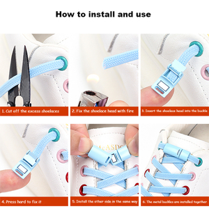 2024 tren baru tali sepatu gesper logam magnetik grosir mode elastis tali sepatu malas sneaker tanpa tali sepatu dasi - Product Image 5